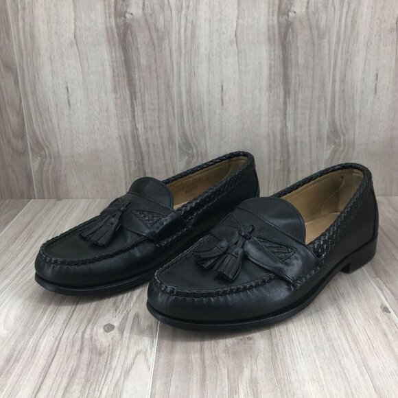Allen Edmonds Loafers Mens 7.5D Maxfield Black Leather Slip On Tassel Shoes main image 11